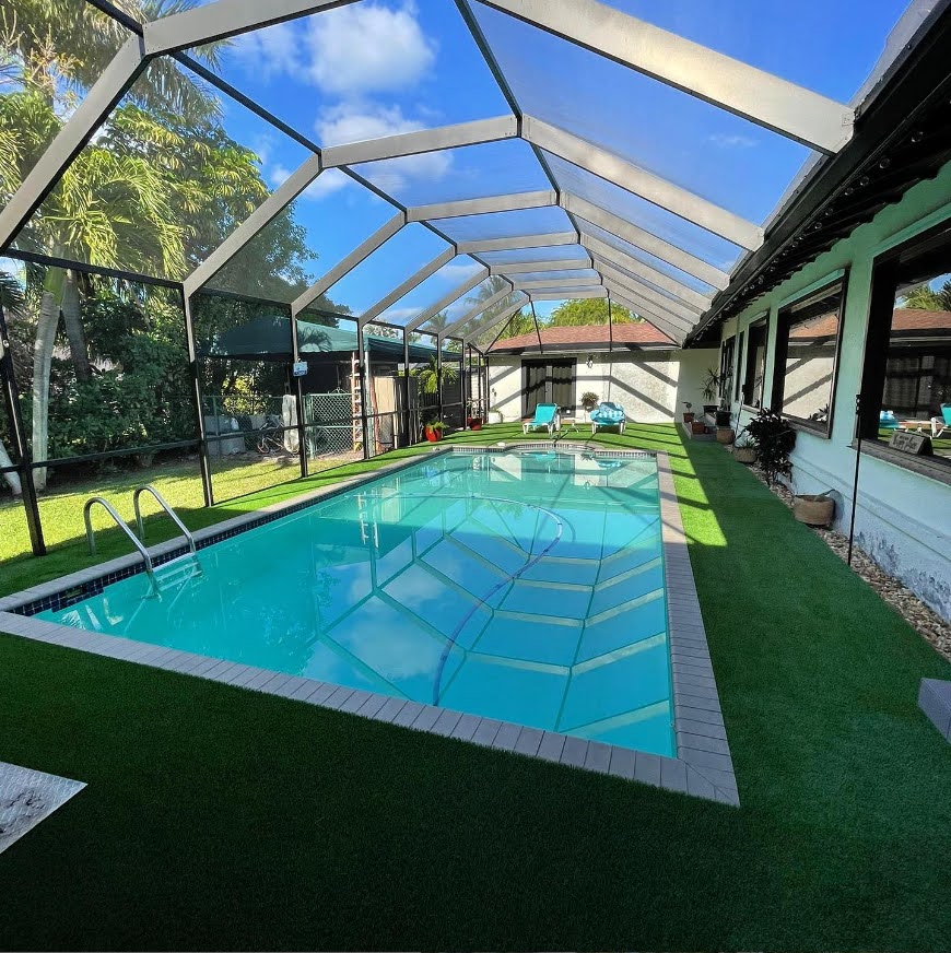 pool area turf installation in naples